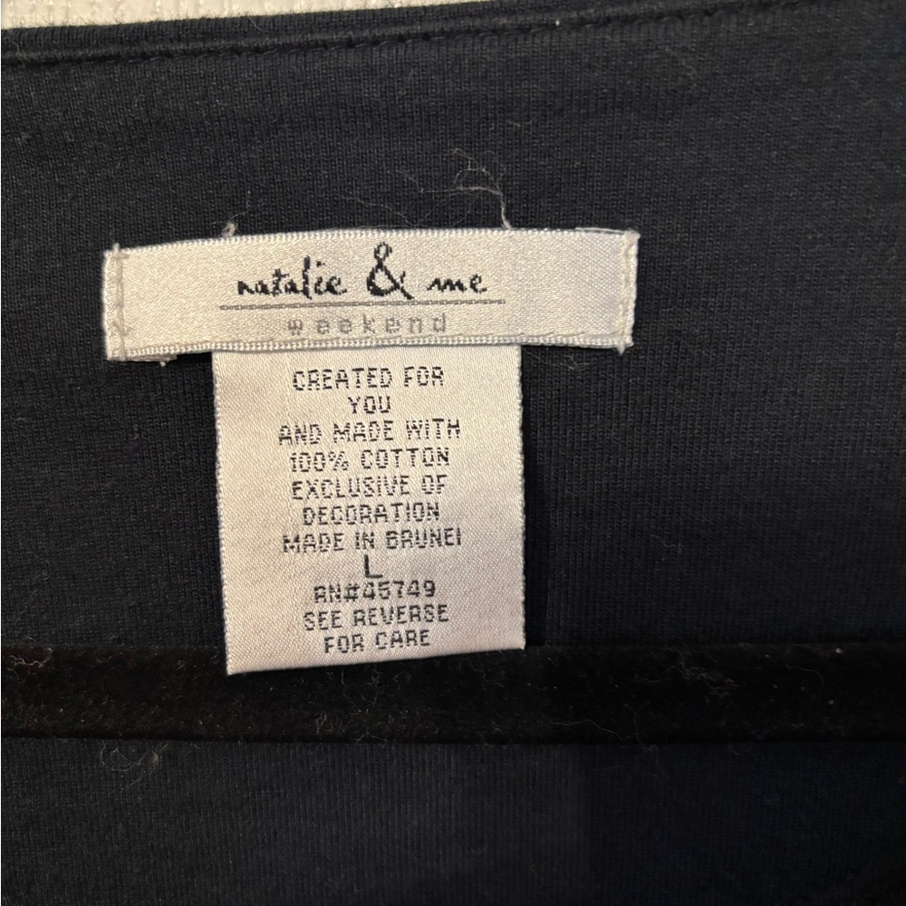 Natalie & Me Weekend Black Floral Embroidered Button-Front Cardigan 100% Cotton - Picture 3 of 10